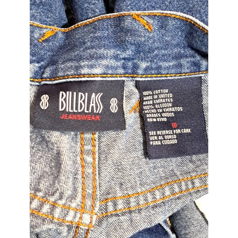 Vintage Bill Blass Jeanswear Shorts Womens Size 10 Blue Denim Cargo Carpenter - Picture 3 of 8